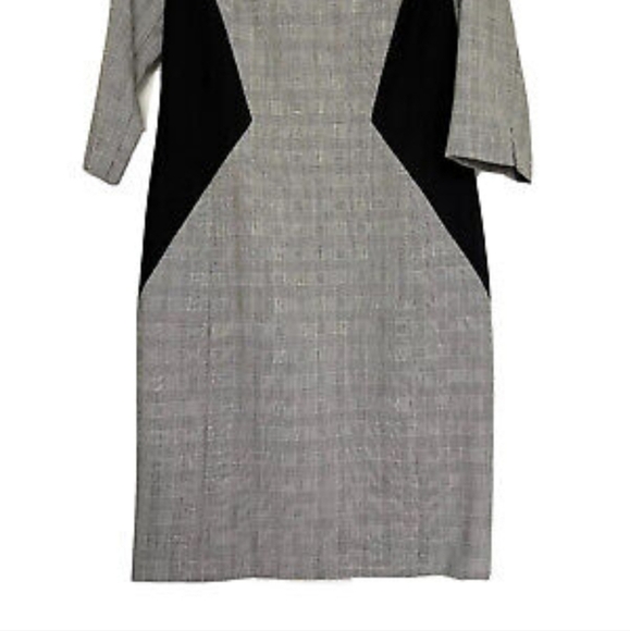 Pendleton sz 8 virgin wool black white lined sheeth dress - Picture 2 of 11